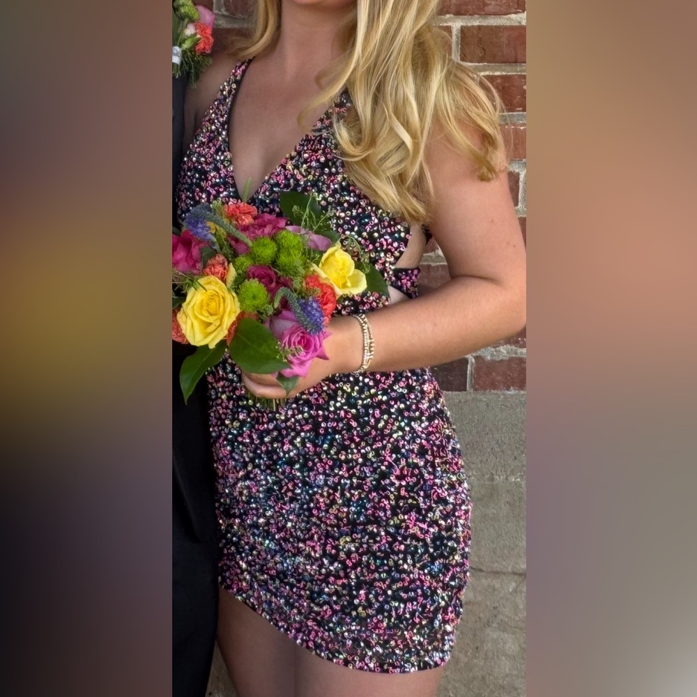 Multicolor Sleeveless Sequin Dress